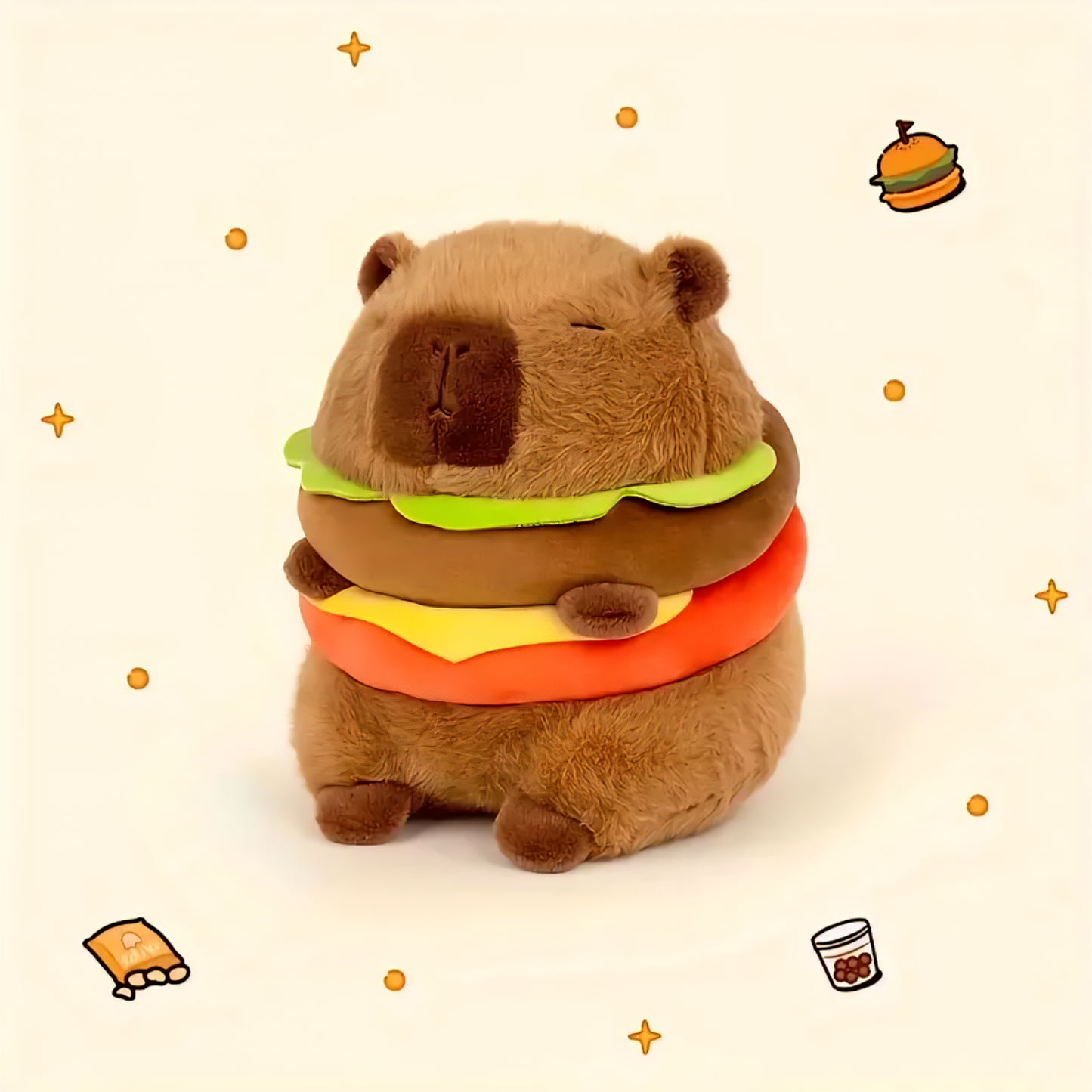 Capybara Hamburger Plush