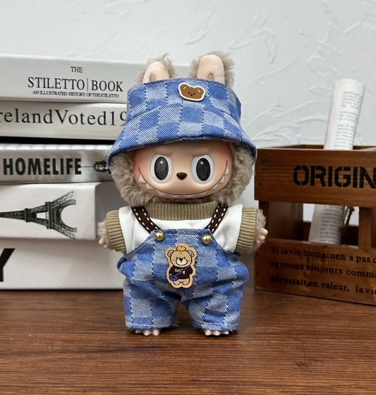 Blue Bear Dungaree Set