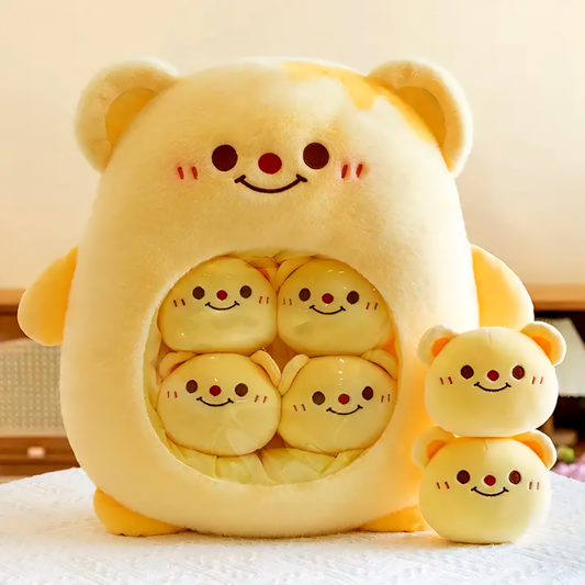 Kawaii Snack Plushie Buddy – With Mini Plush Surprises Inside!