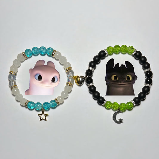 Toothless & Light Fury Matching Bracelets